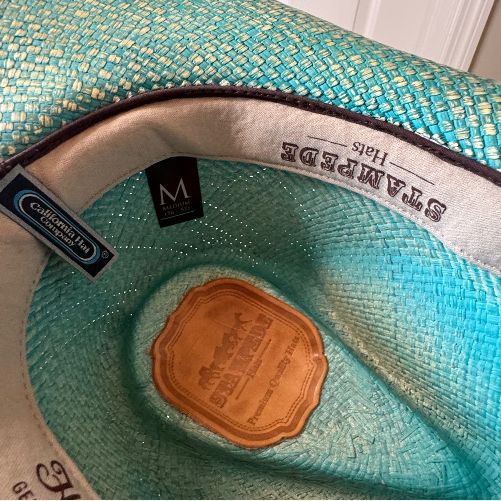 Stampede Turquoise Western Cowboy Hat with Decorative Band Size M - Picture 12 of 14